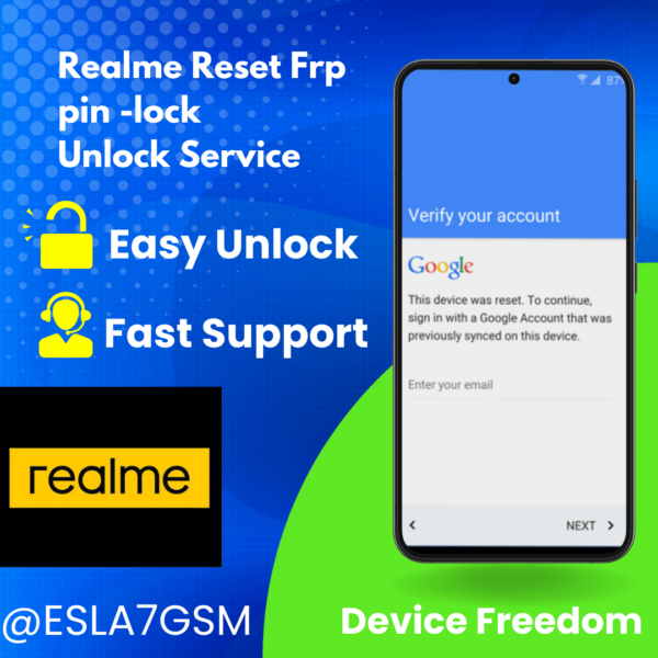 Realme Reset Frp pin -lock Unlock Service